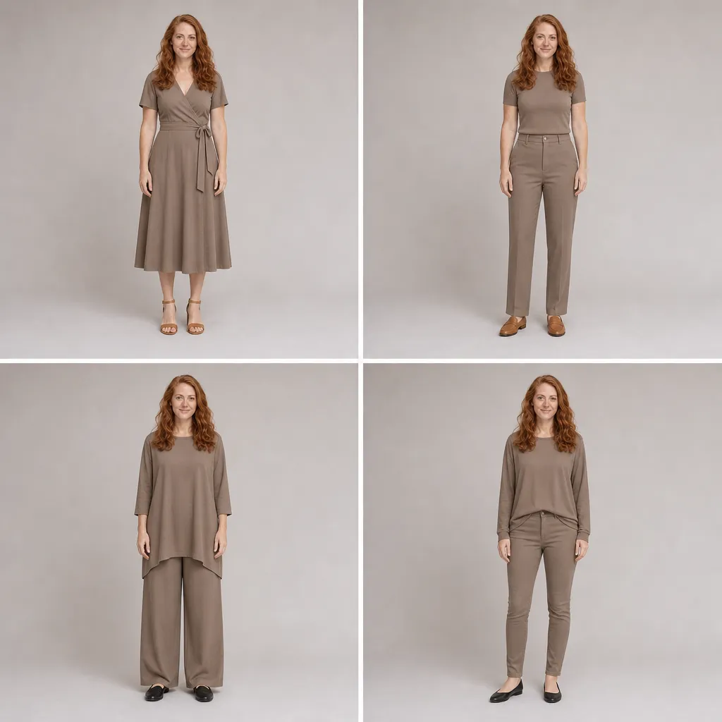 Dress silhouettes compared on the same avatar