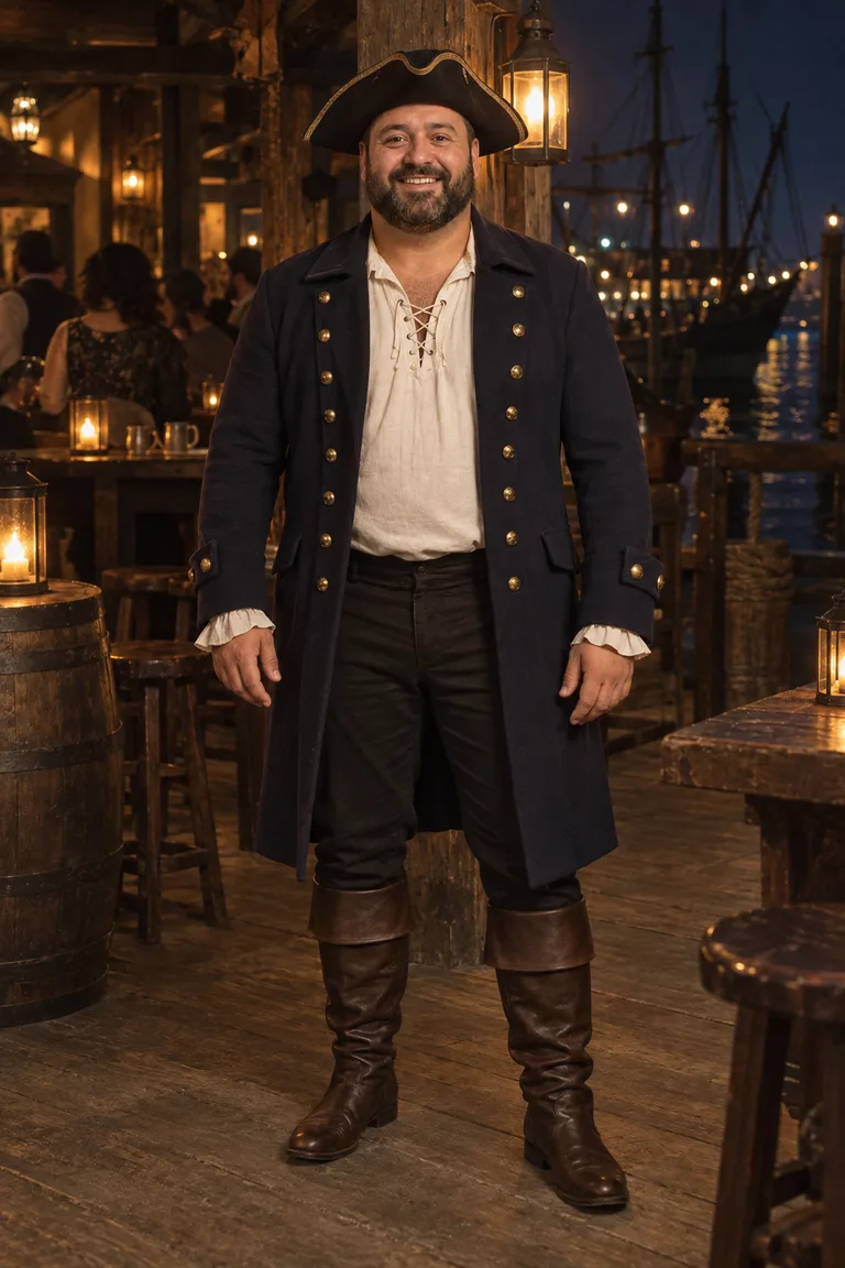 Capitán pirata, de los Edits de esta semana, en un modelo ficticio de Avarobe
